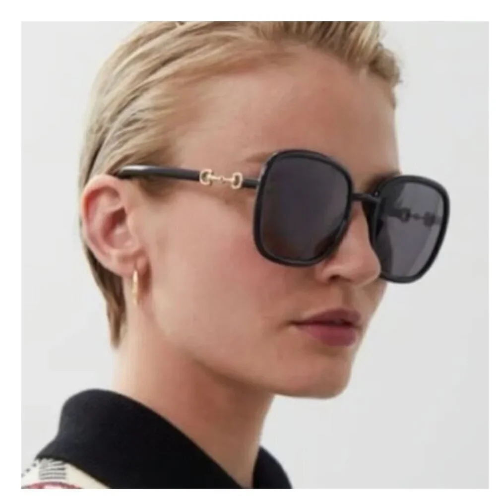 NWT Gucci GG0893S-001 Black Oversized 57mm Sunglasses